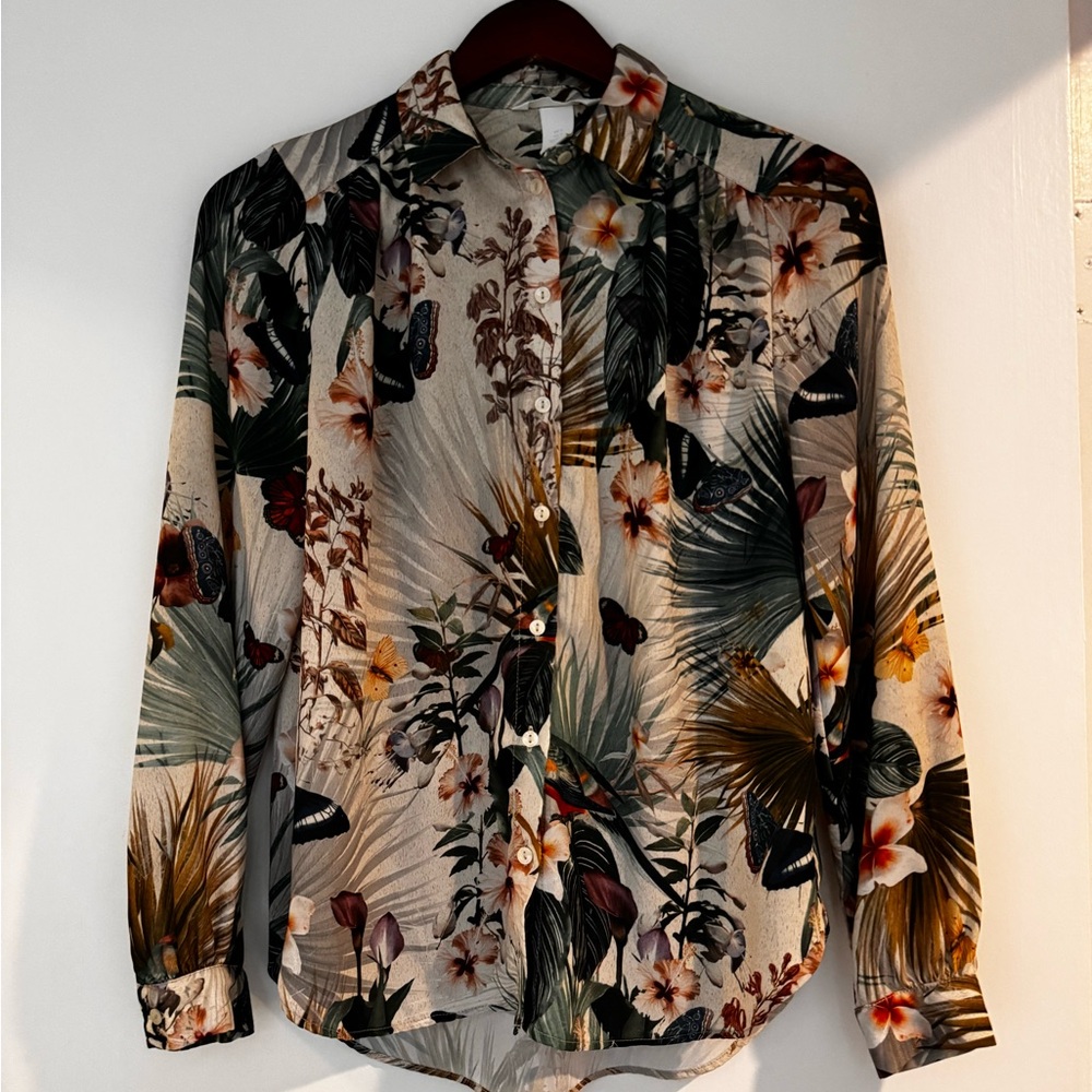 Floral Button-Up Blouse